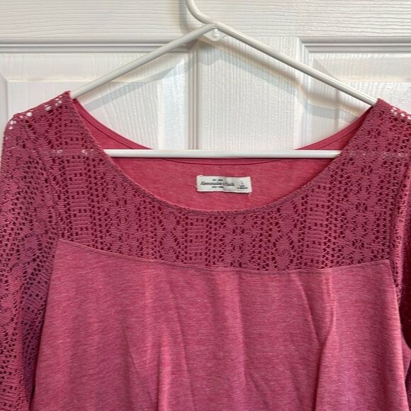 Abercrombie & Fitch pink crotchet top - Picture 2 of 7